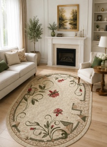 Covor Oval, Lotos, Crem, 60x110 cm, Delta 587 116