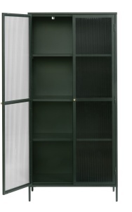 Dulap cu vitrina BRONCO, Verde, 40x190x90 cm