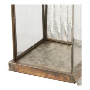 Felinar decorativ Herslev, Auriu antic, 12x12x49 cm - Img 3