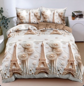 Lenjerie cu Elastic 180x200 Paris (Bumbac Satinat)