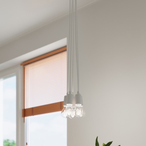Lustra suspendata Diego Alb 15x15x90 cm - Img 11