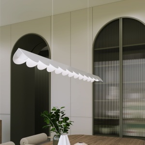 Lustra suspendata LED Biscuit Alb 3000K 131x13x200 cm - Img 15
