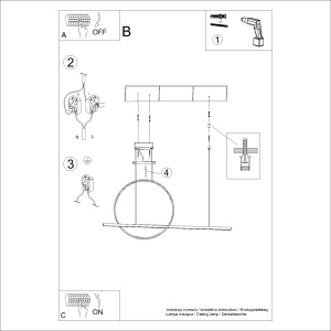 Lustra suspendata LED Glad Alb 3000K 120x20x212 cm - Img 11