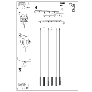 Lustra suspendata LED Ivar 6L Olive 4000K 80x20x200 cm - Img 3