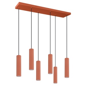 Lustra suspendata LED Ivar 6L Rosu 3000K 80x20x200 cm