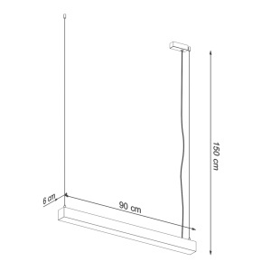 Lustra suspendata LED Pinne Negru 3000K 90x6x150 cm - Img 8