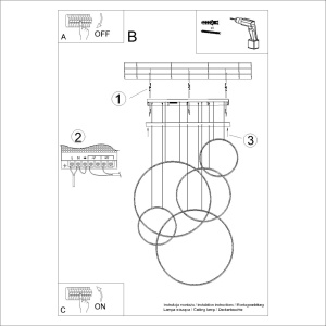 Lustra suspendata LED Rio 55 Alb 3000K 170x30x250 cm - Img 11