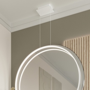 Lustra suspendata LED Rio Alb 3000K 55x16x150 cm - Img 15