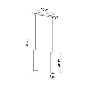 Lustra suspendata Lino din lemn, Natural 30x6x90 cm - Img 4