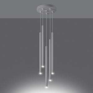 Lustra suspendata Pastelo Alb 25x25x110 cm - Img 3