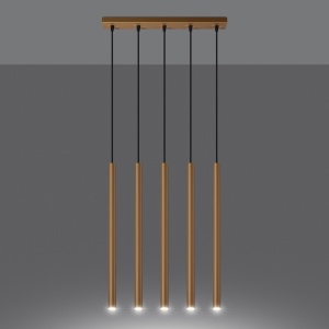 Lustra suspendata Pastelo Auriu 45x5x103 cm - Img 3