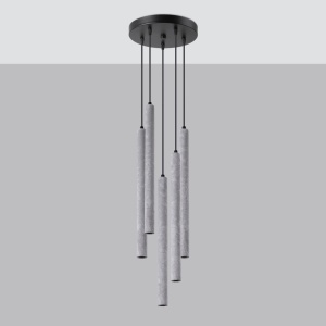 Lustra suspendata Pastelo din beton Gri 25x25x110 cm - Img 2