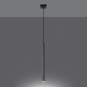 Lustra suspendata Pastelo din beton Gri 3.5x3.5x120 cm - Img 3