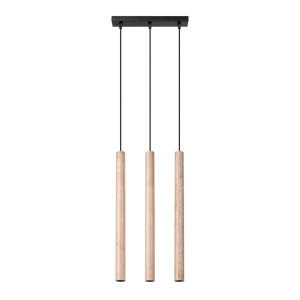 Lustra suspendata Pastelo din lemn, Natural 30x5x110 cm