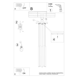 Lustra suspendata Pastelo Negru 25x25x110 cm - Img 6