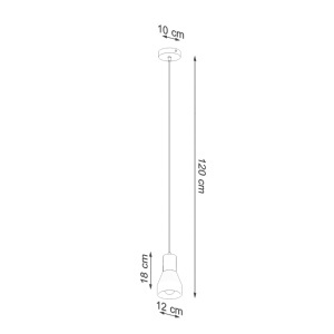 Lustra suspendata Qubic Gri 10x10x120 cm - Img 4