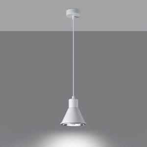 Lustra suspendata Tazila Alb 14x14x120 cm - Img 3
