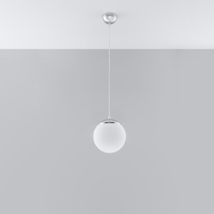 Lustra suspendata Ugo Argintiu 20x20x110 cm - Img 2