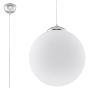 Lustra suspendata Ugo Argintiu 30x30x120 cm