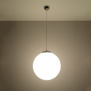 Lustra suspendata Ugo Argintiu 40x40x130 cm - Img 3