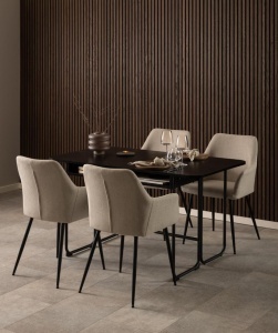 Masa dining Darlington, Negru, 77x80x140 cm - Img 3