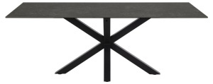Masa dining Heaven, Negru, 75.5x200x100 cm - Img 7