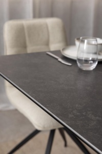 Masa dining Irwine, Negru, 76x210x90 cm - Img 3