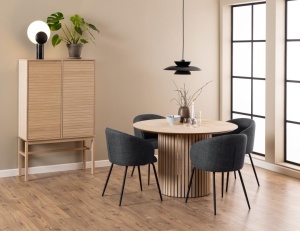 Masa dining Linley, Alb, 75x120x120 cm - Img 2
