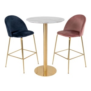Masa tip bar Bolzano, Alb, 70x70x105 cm - Img 3
