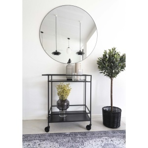 Oglinda de perete Jersey, Negru, 100x100x0.5 cm - Img 2