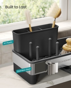 Organizator bucatarie, Paxton, Songmics, Negru, 24.7x12.7x23 cm - Img 5