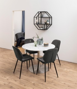 Raft de perete Seaford, Negru, 77x77x20 cm - Img 2