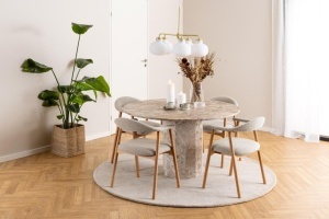 Scaun dining Addi, Bej, 75.5x56x54 cm