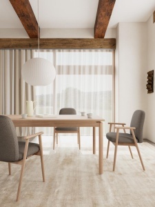 Scaun dining Calvin, Gri, 88x55x60 cm - Img 2