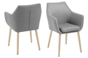 Scaun dining Nora, Gri, 84x58x58 cm - Img 2