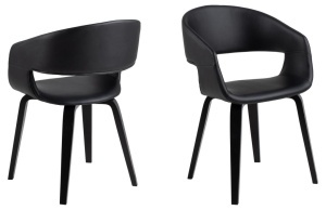 Scaun dining Nova, Negru, 77x49.5x52.5 cm - Img 3