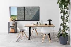Scaun dining Tina, Gri, 80.5x56.5x53 cm - Img 2