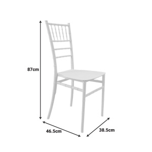 Scaun evenimente, Tiffany I, Alb, 38.5x46.5x87 cm - Img 7