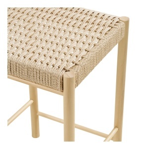 Scaun inalt pentru insula de bucatarie Abano, Natural, 42x42x66.5 cm - Img 2