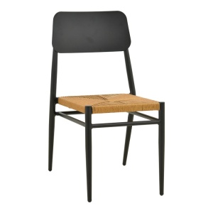 Scaun stivuibil, Giardino, Negru, 56x45x82 cm