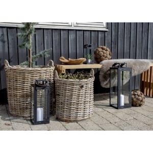 Set 2 piese Cosuri impletite Indo, Natura, 50x50x58 cm