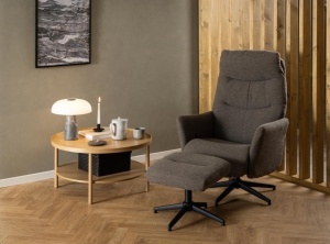 Set 2 piese Fotoliu si taburet London, Gri, 112x75x83 cm