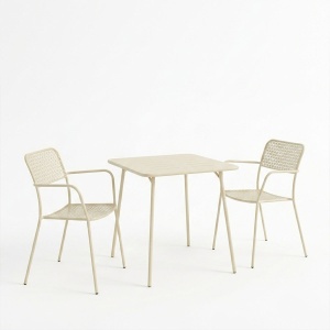 Set 3 piese masa si scaune gradina, Moraja Federal, Crem, 70x70x73 cm - Img 2
