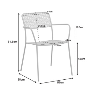 Set 5 masa si scaune gradina, Moraja Federal, Crem, 80x140x72 cm - Img 7
