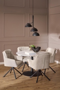 Set 5 piese Masa dining si Scaune Tarifa, Alb, 75x110x110 cm