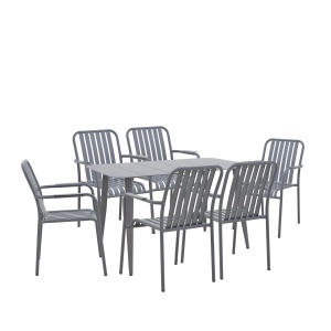 Set 7 masa si scaune gradina, Heven Vista, Antracit, 70x120x72 cm - Img 2