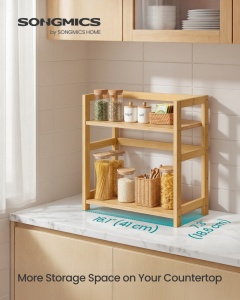 Suport pentru condimente, Bambou, Songmics, Natural, 41x18.6x41 cm - Img 2