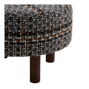 Taburet circular Falkirk, Negru, 50x50x36 cm