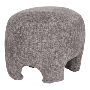 Taburet circular Nazare, Gri, 41x53x38 cm