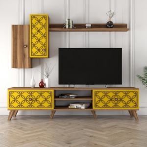 Έπιπλο TV Class S-Walnut, Yellow